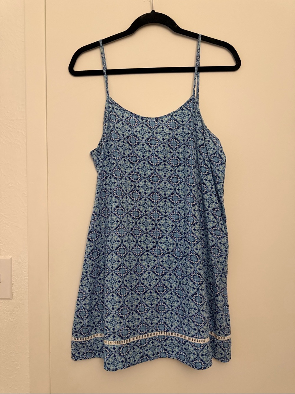Rhythm Blue Printed Spaghetti Strap Mini Dress